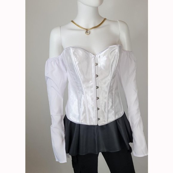 Women Sexy Corsets Is Finished Long Sleeve Off The Shoulder Blouse White Sz S-L - Picture 1 of 4